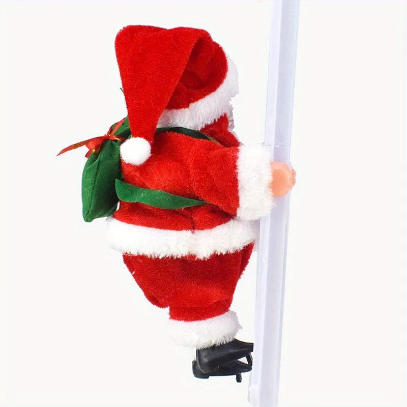 1 pc, Santa Claus Climbing Bead, Electric Santa Claus Climbing Ladder, Santa Claus Doll, Christmas Tree Decoration, For Home Decoration, Christmas Tree Pendant, New Year Party Gift, Climbing Santa Claus, window decoration