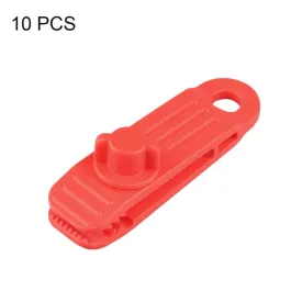 10pcs /Set Outdoor Camping Canopy Windproof Clip Tent Additional Pull Point Plastic Clip Rainproof Tarp Fixing Clip, Color: B Clip (Red)