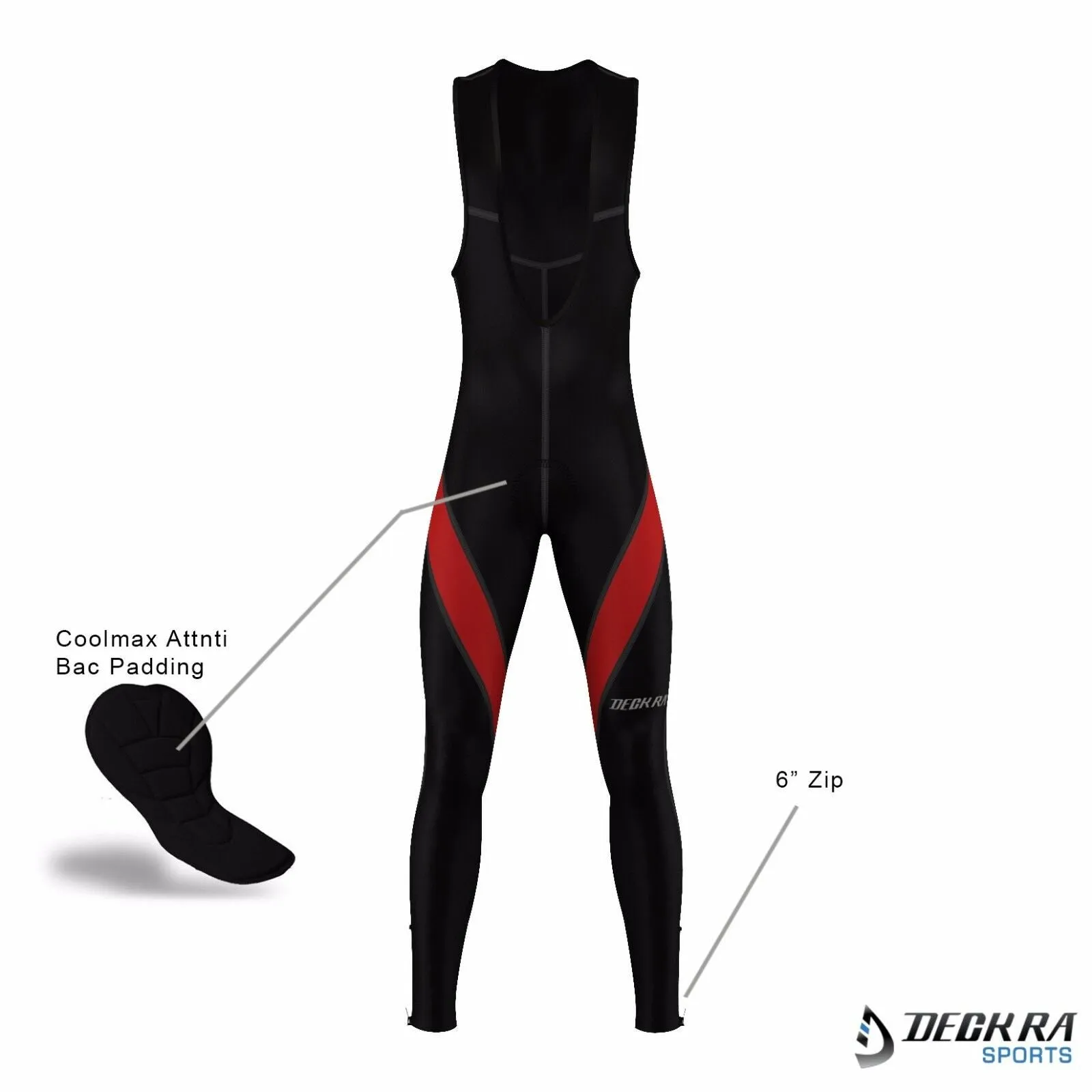 Deckra Mens Cycling Bib Pants Tight Padded Roubaix Thermal Winter Bike Tights