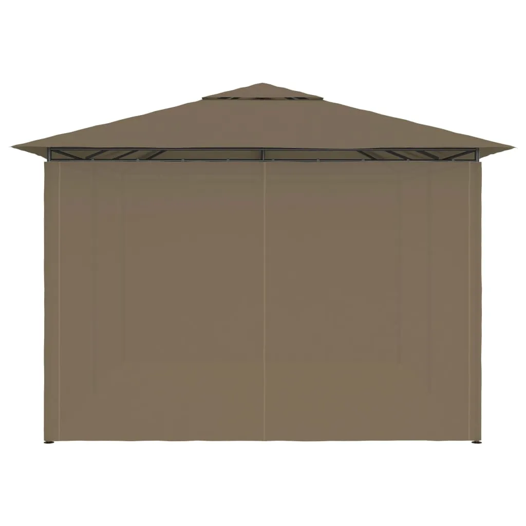 Garden Marquee with Curtains 4x3 m Taupe 180 g/m²