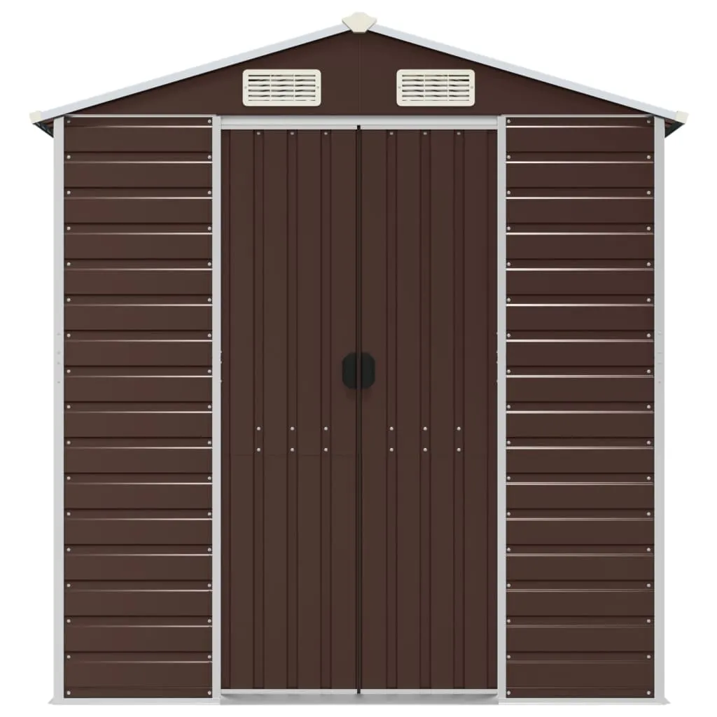 Garden Shed Brown 191x895x198 cm Galvanised Steel