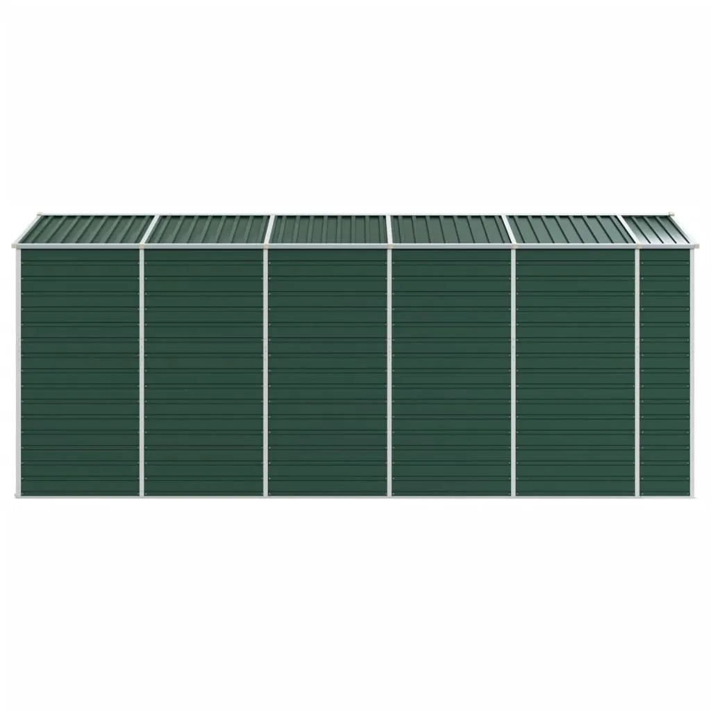 Garden Shed Green 191x470x198 cm Galvanised Steel