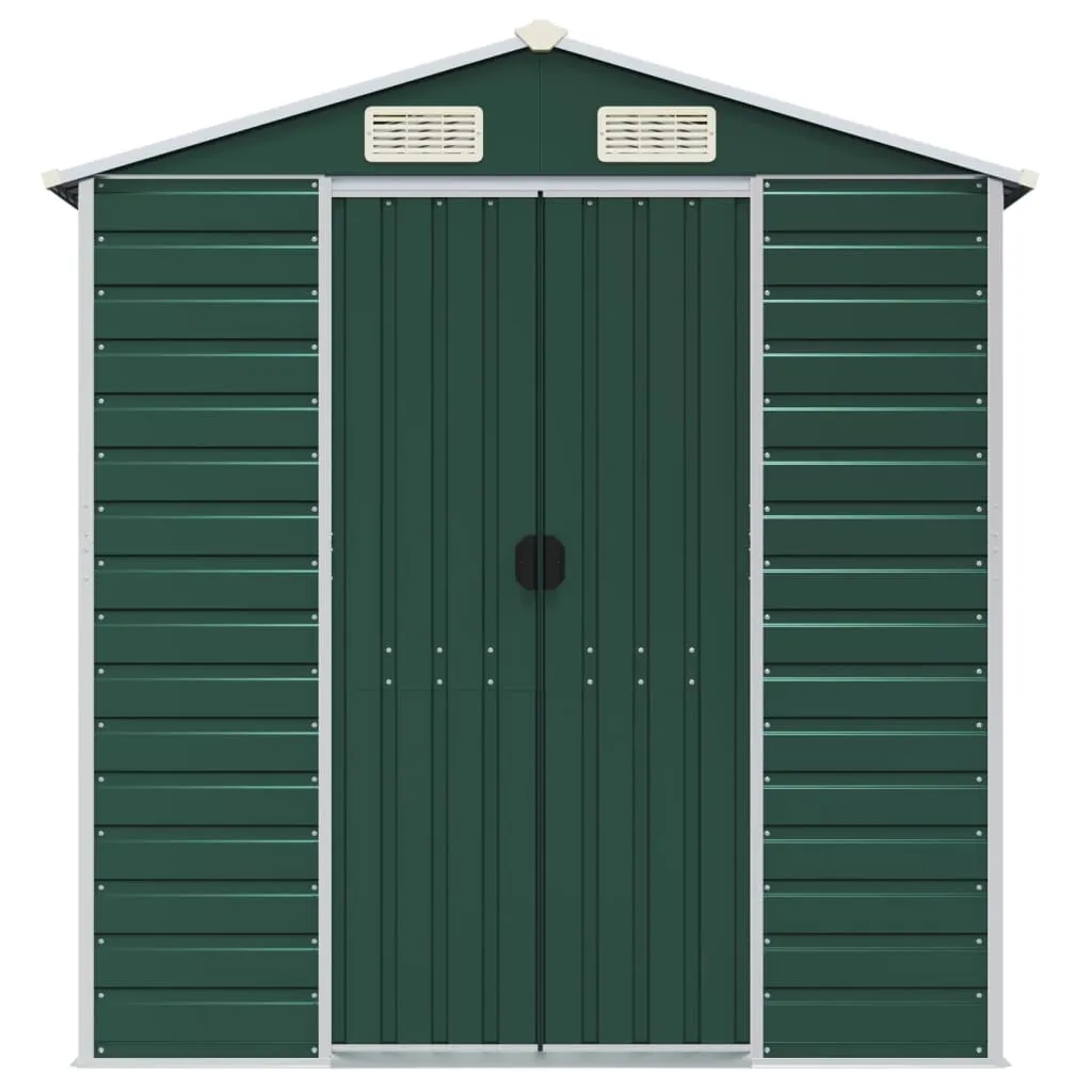 Garden Shed Green 191x725x198 cm Galvanised Steel