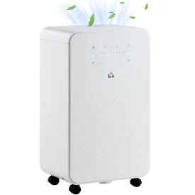 HOMCOM 10L/Day 2000mL Portable Quiet Dehumidifier with Air Purifier Filter, 24H Timer, 5 Modes, Electric Moisture Air Dehumidifier for Home Laundry Basement, White