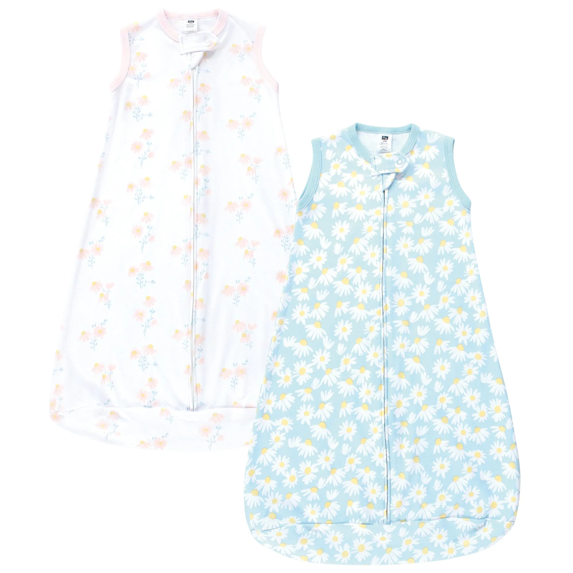 Hudson Baby Cotton Sleeveless Wearable Sleeping Bag, Sack, Blanket, Mixed Daisy