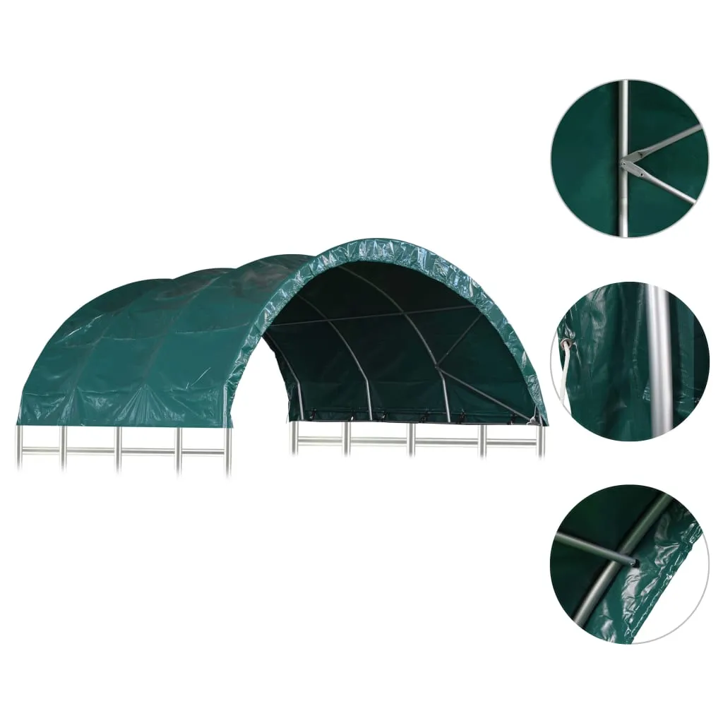 Livestock Tent PVC 3.7x3.7 m Green