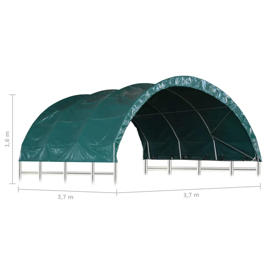 Livestock Tent PVC 3.7x3.7 m Green