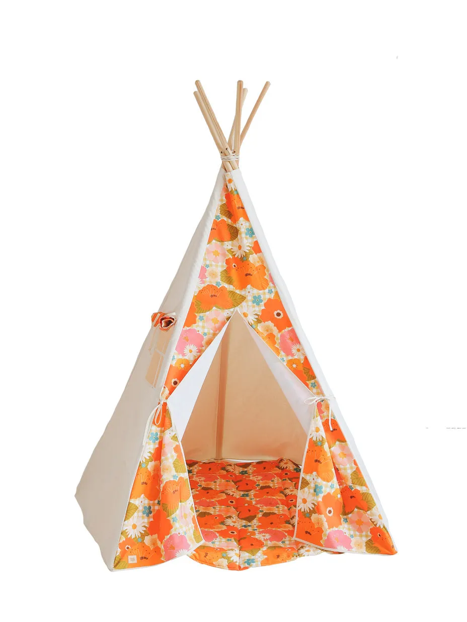 “Picnic with Flowers” Teepee Tent and Mat Set