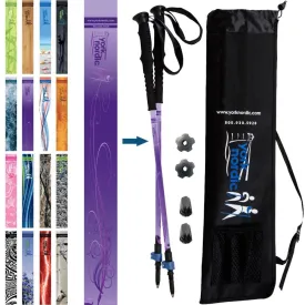 Purple Haze Walking Poles - Pair w-flip locks, detachable feet and travel bag - For Heights up to 6’2”