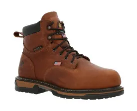 ROCKY IRONCLAD STEEL TOE MET GUARD WATERPROOF WORK BOOTS, BROWN