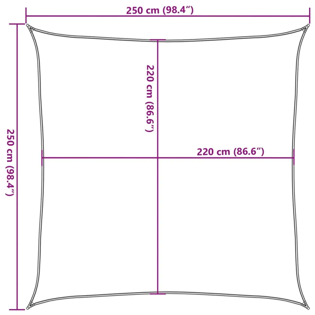 Sun Shade Sail Light Grey 2.5x2.5 m 100% Polyester Oxford