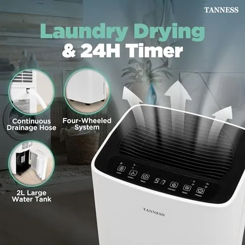 Tanness 12L Dehumidifier, Dehumidifiers For Home (New)